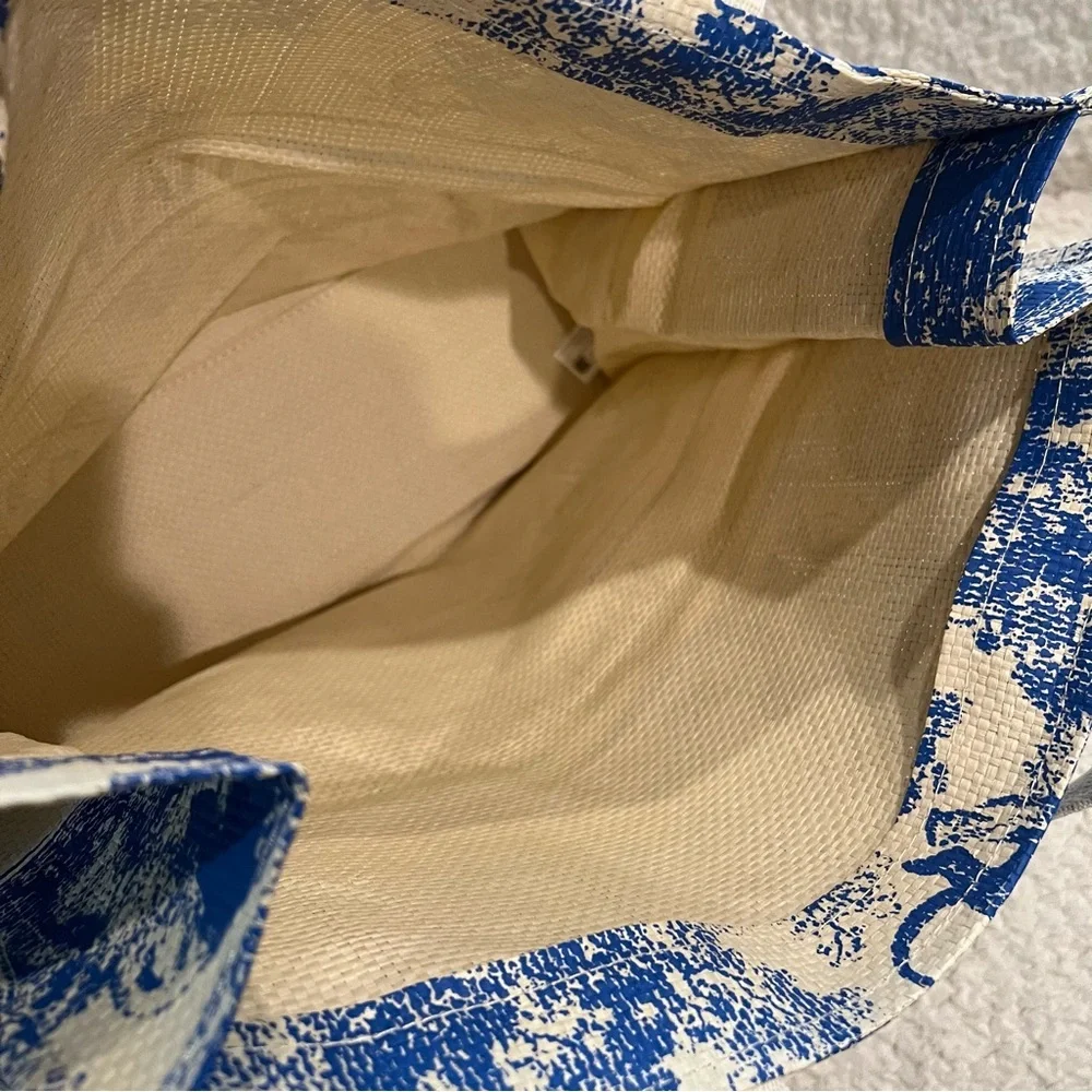 Dior Riviera Blue and White‎ Straw Tote Bag Beach Tote Bag Book Tote VIP Tote - Picture 8 of 11